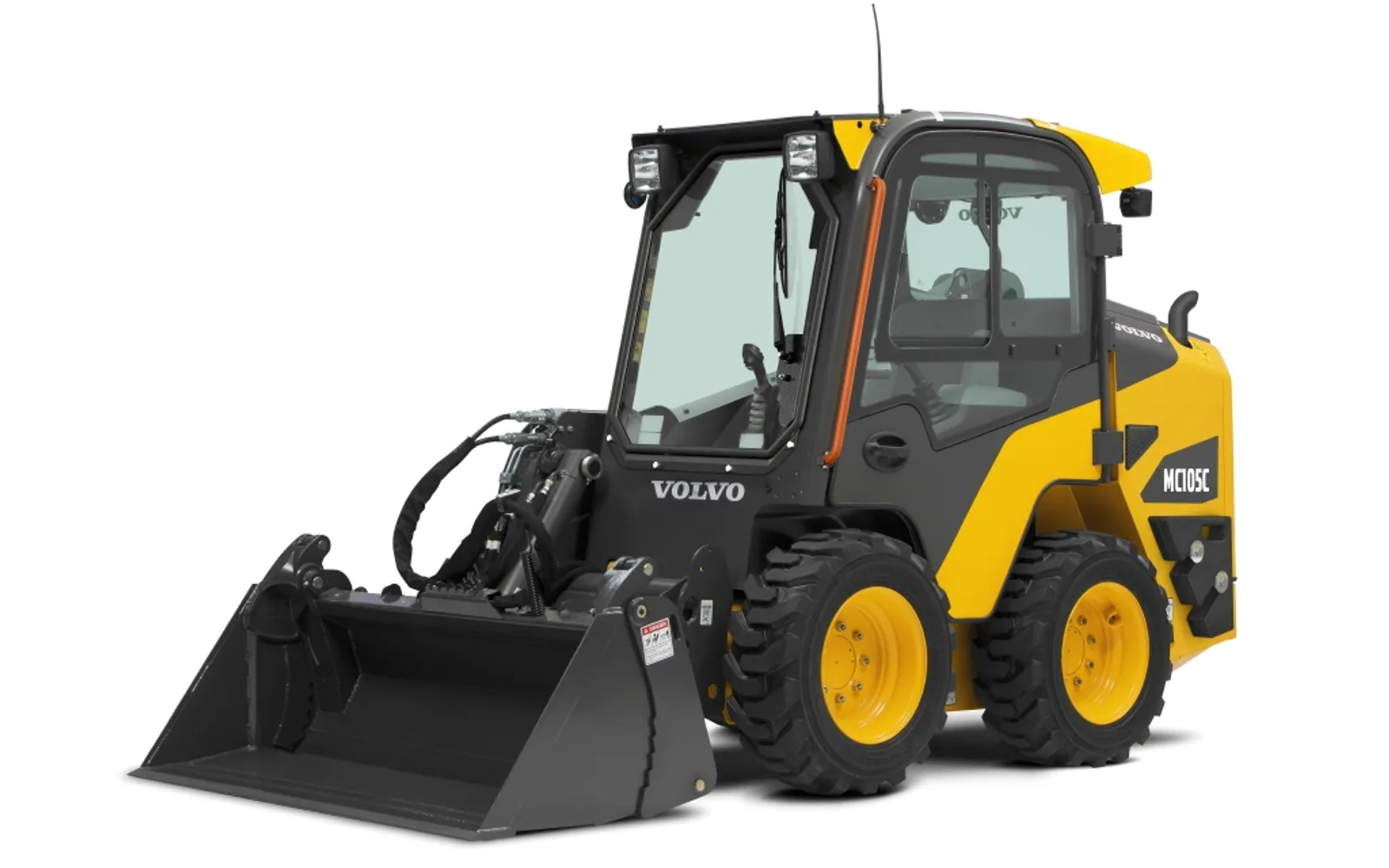 Wheeled skid-steer loader with a general-purpose bucket