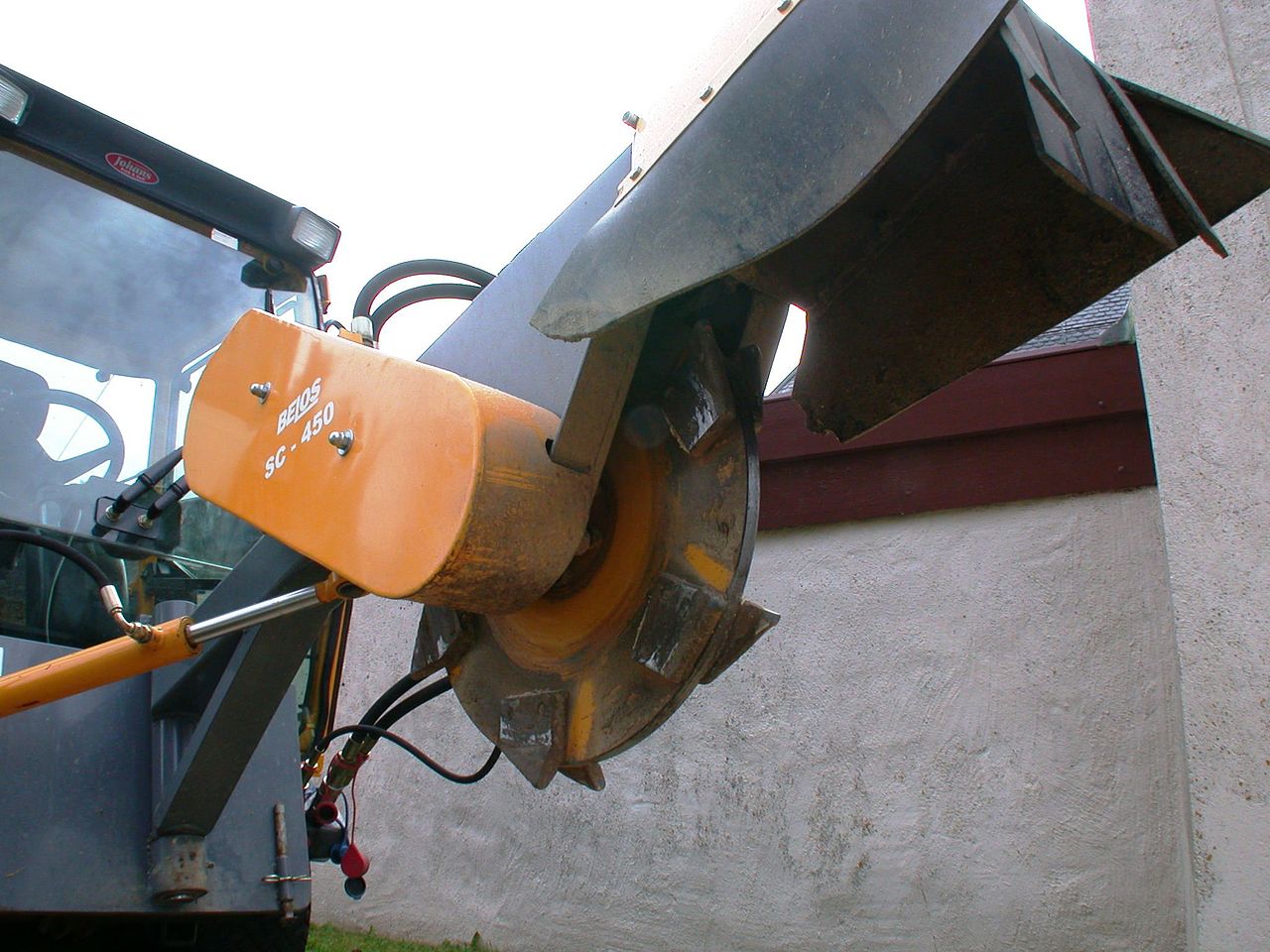 Part of a stump grinder outside Brunflo kyrka, Sweden
