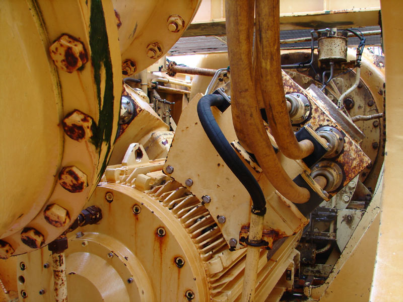 The eletrical pump installed for the suction pipe onboard the dredge Samuel De Champlain.
